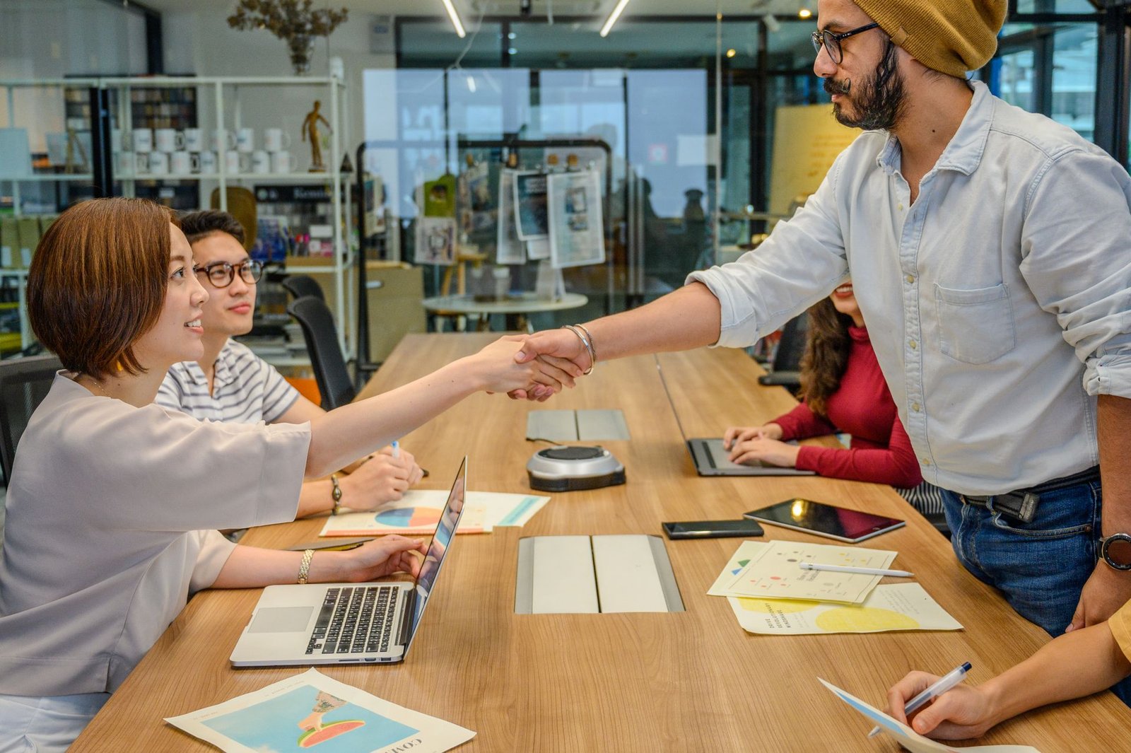 Business partners shaking hands